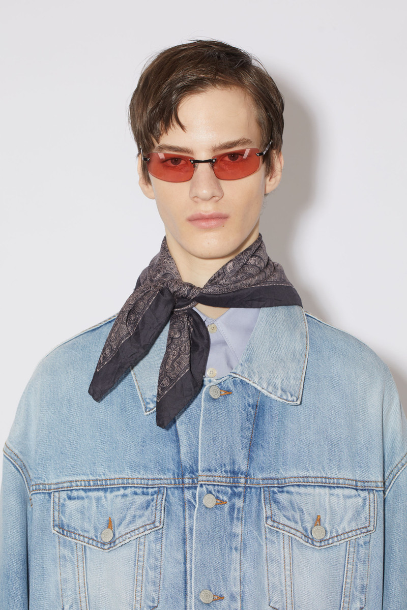 Printed square scarf - Aubergine purple 3