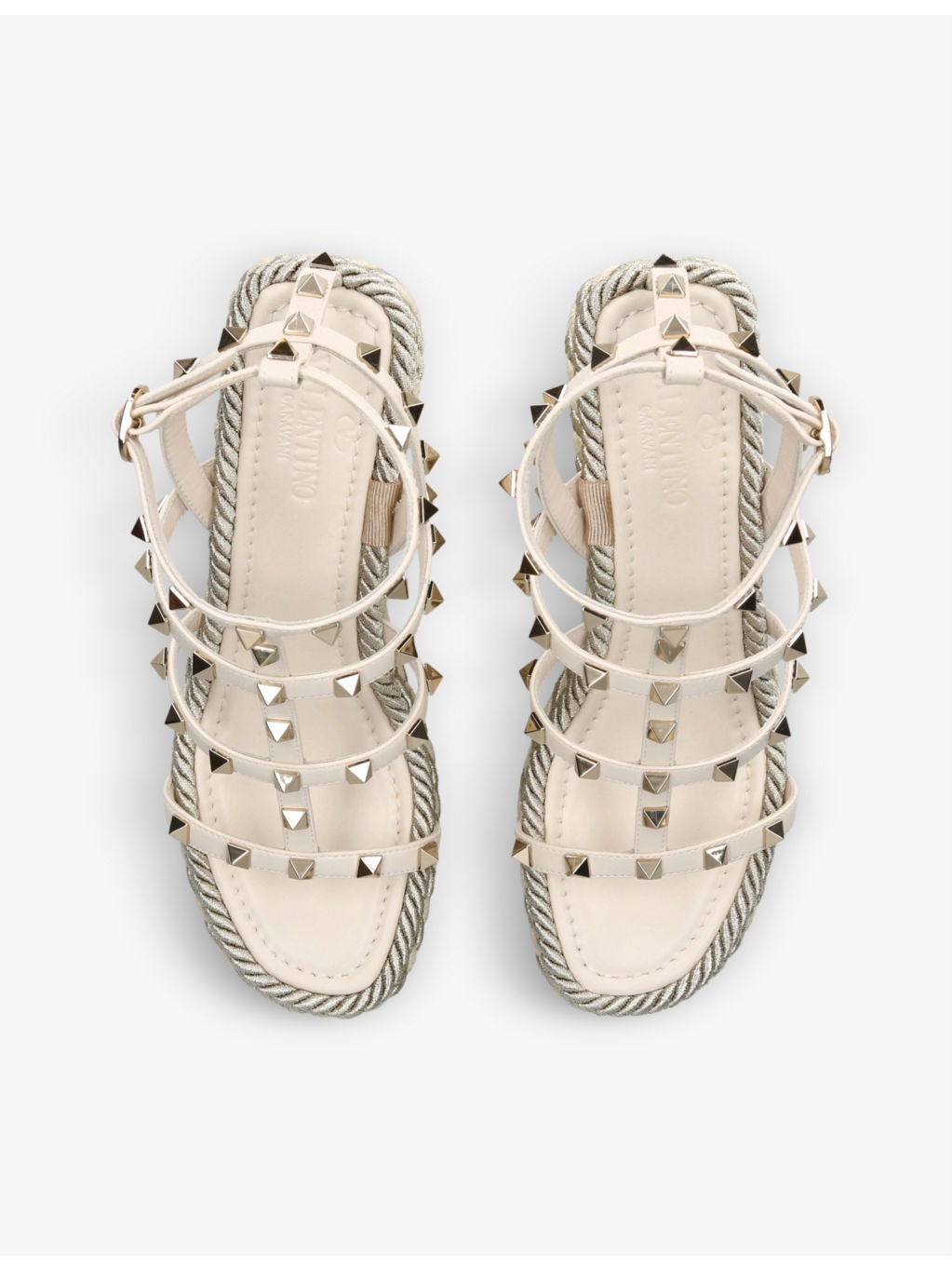Rockstud 95 braided leather heeled sandals - 2