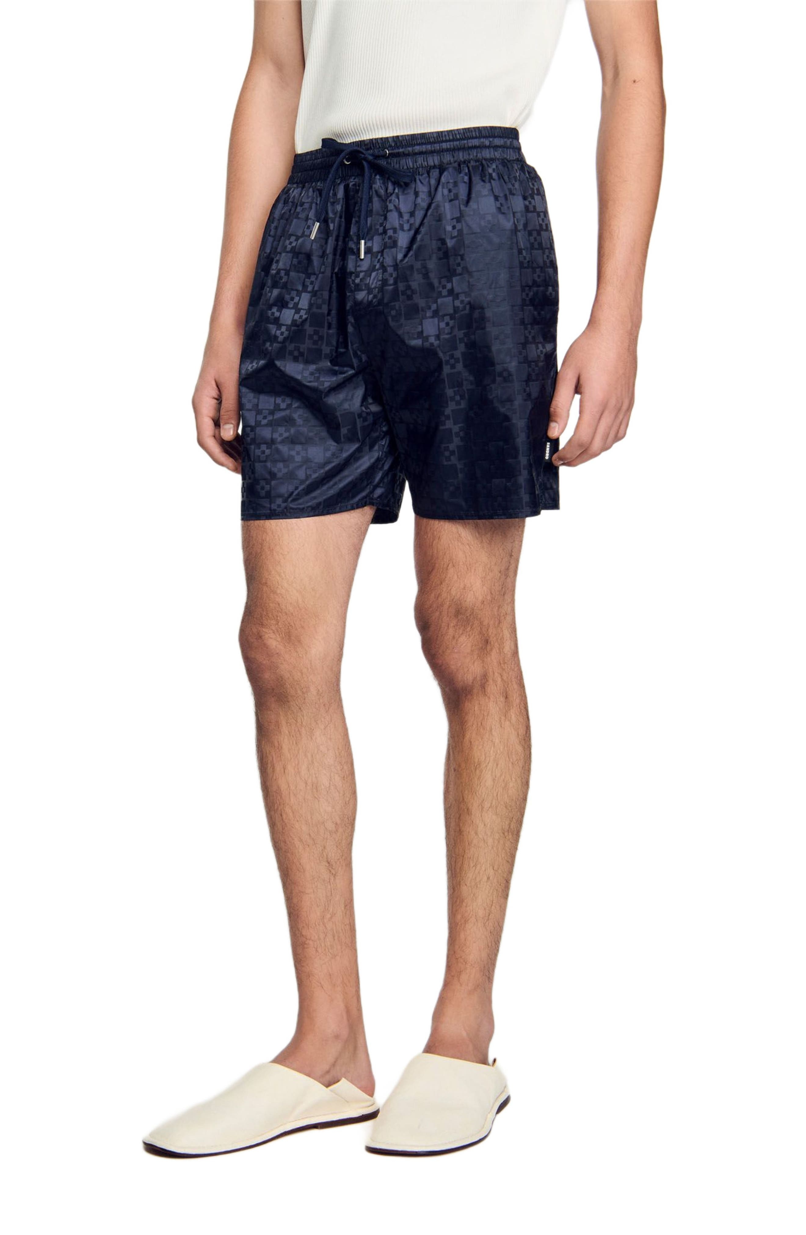 SANDRO Squarecross swim shorts in Midnight Blue at Nordstrom - 1