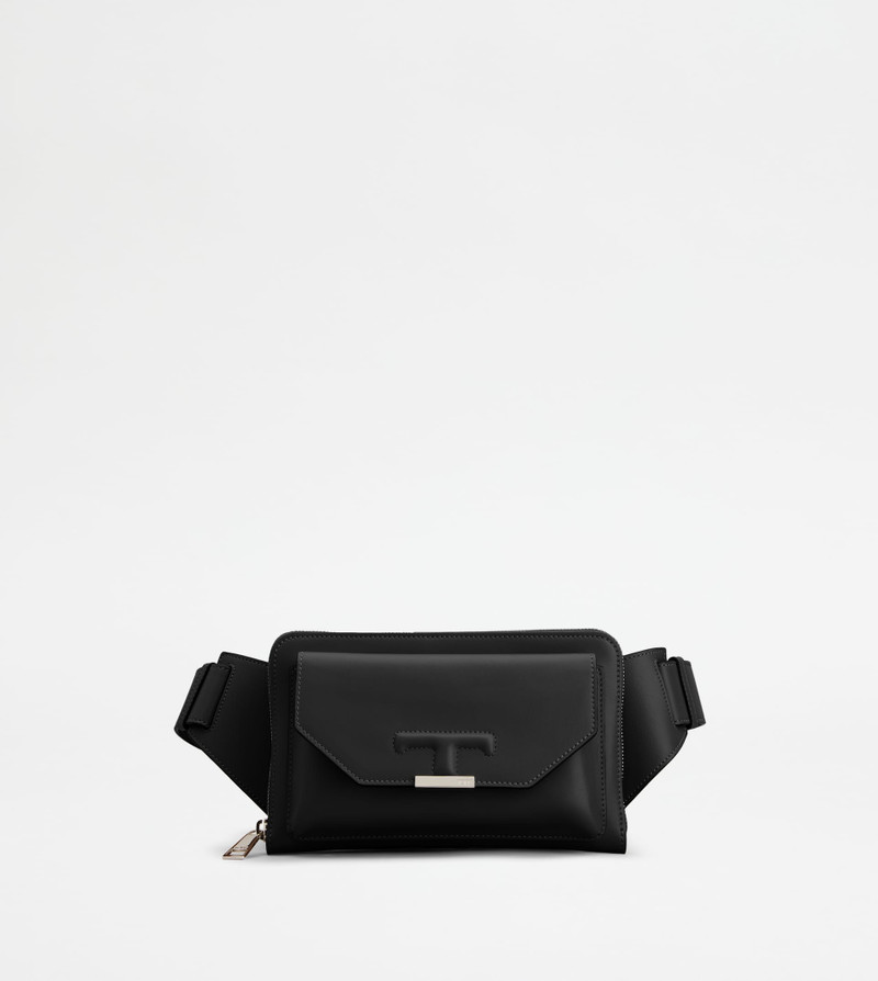 T TIMELESS BELT BAG IN LEATHER MINI - BLACK 1