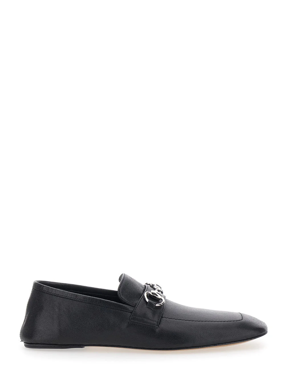 Gucci Women 'Ragazzo' Black Loafers With Square Toe And Horsebit On The Front In Leather For Women - 1