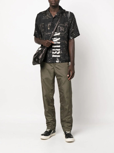 AMIRI logo-print short-sleeve silk shirt outlook