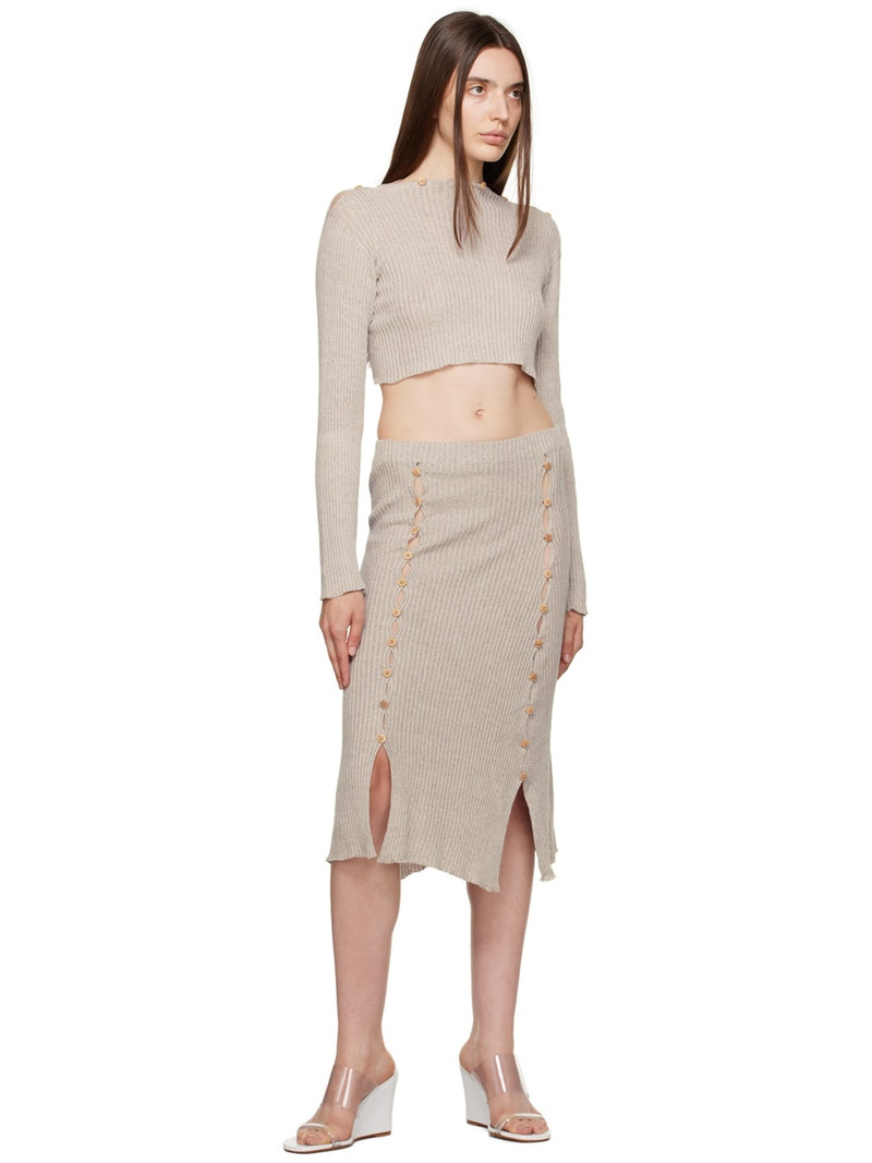 BASERANGE Beige Birgi Midi Skirt outlook