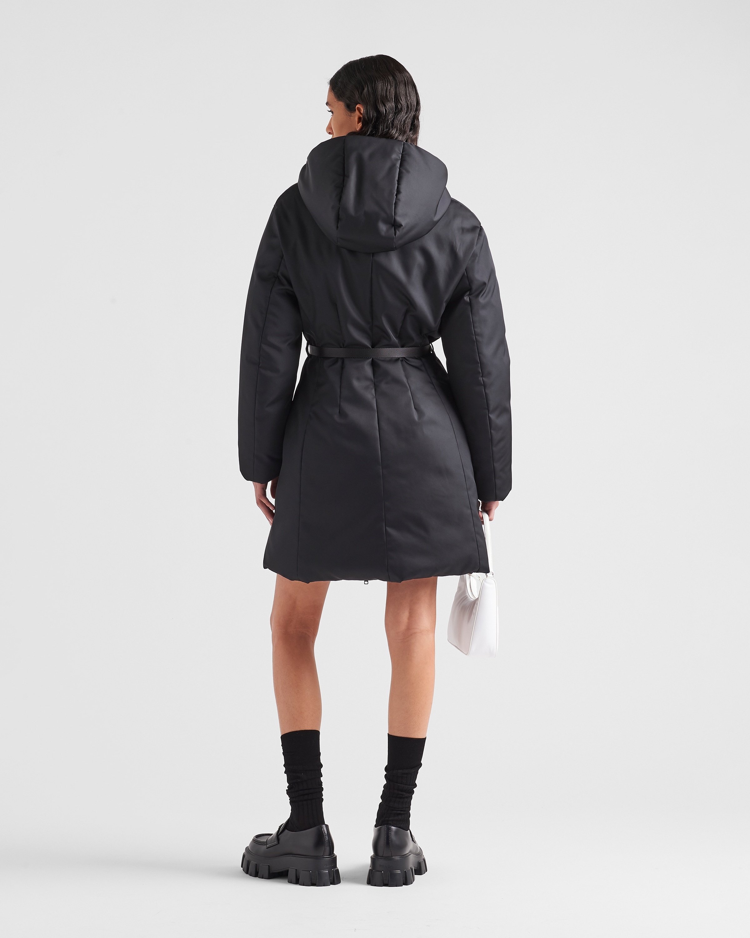 Hooded Re-Nylon down coat - 5