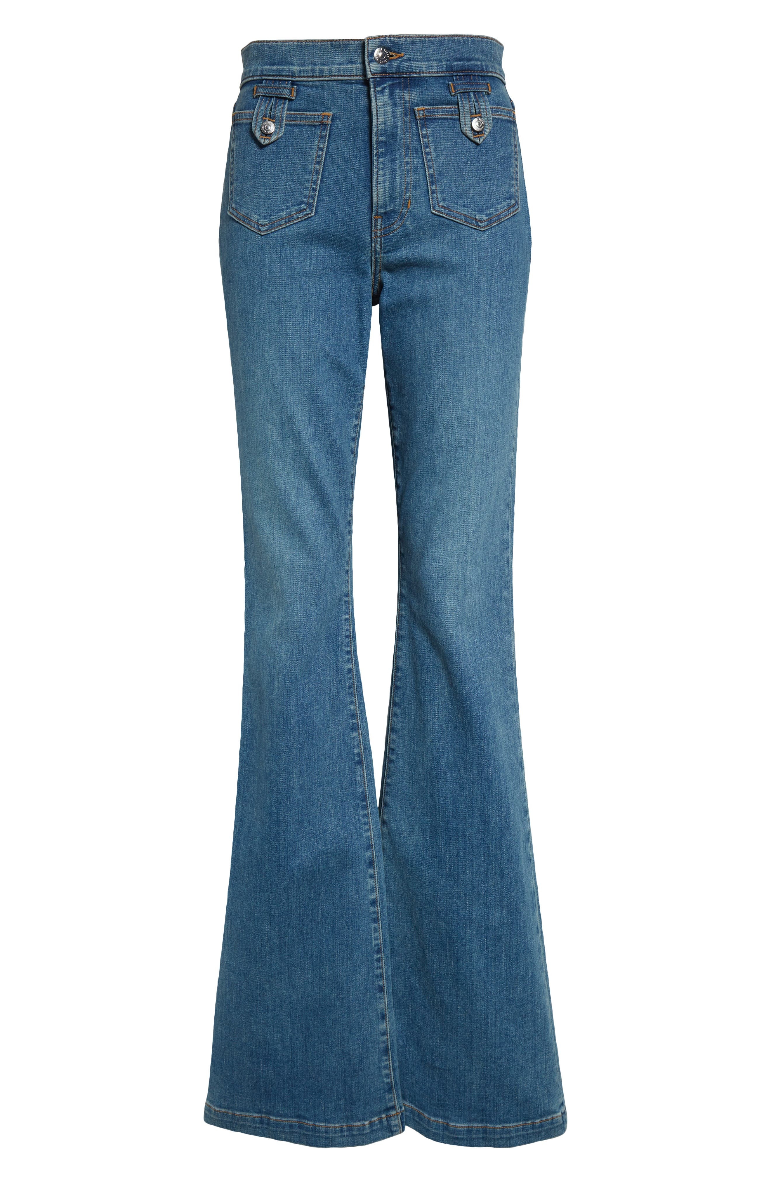 Veronica Beard Beverly High Waist Skinny Flare Jeans in Enough Said at Nordstrom - 6
