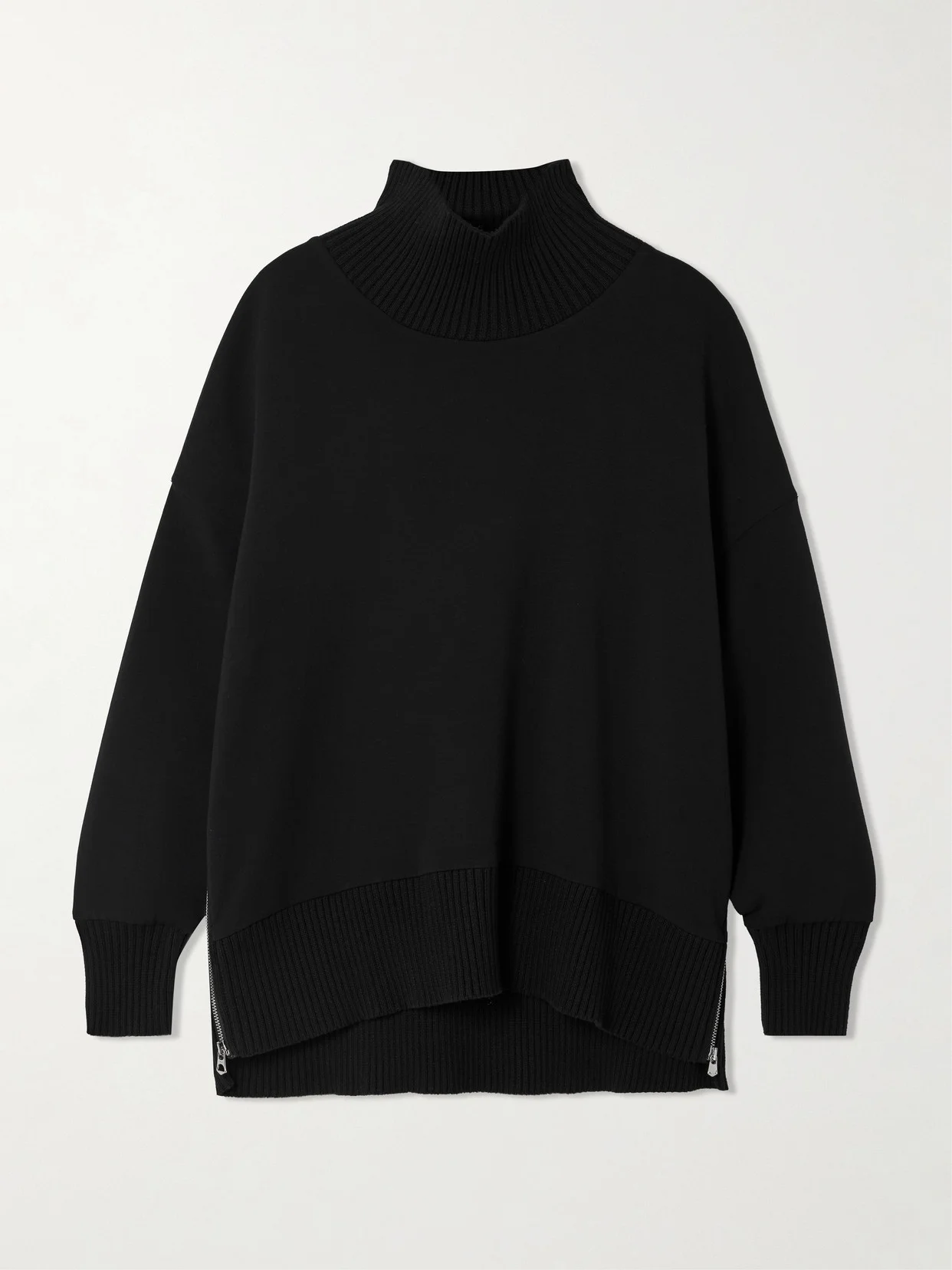 Barker Oversized Zip-detailed Stretch-jersey Turtleneck Sweatshirt - 1