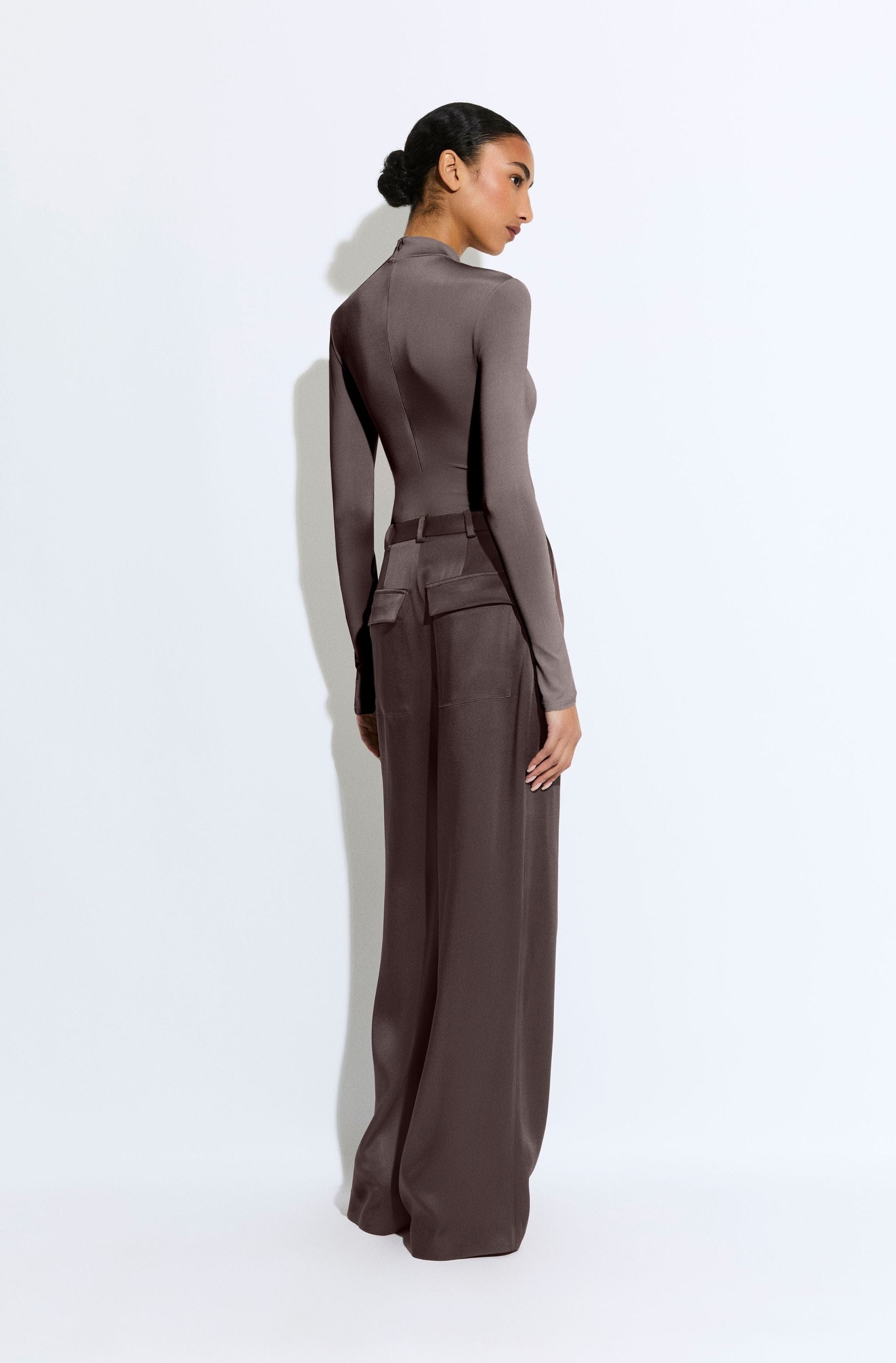 Satin Relaxed Pleated Pant - 3