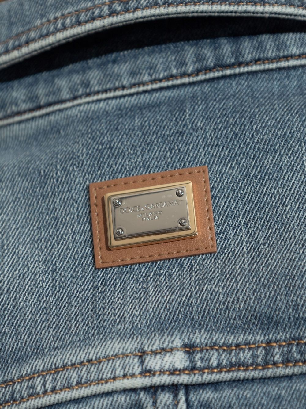 logo-plaque denim jacket - 5
