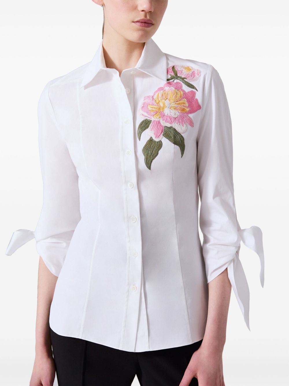 floral-embroidered shirt - 4