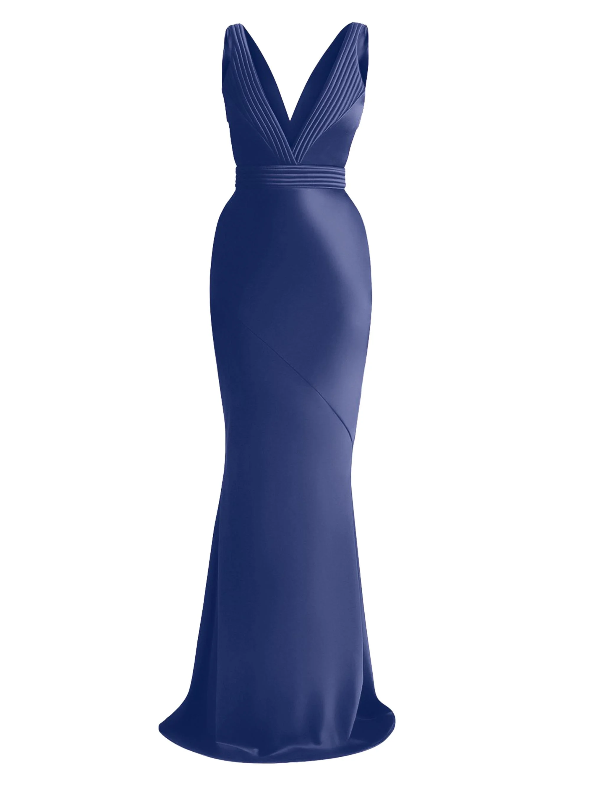 Women's Signature Beloved Sleeveless Satin Gown - Ink - 1