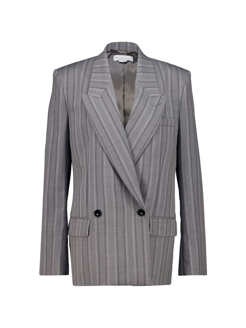 pinstripe-pattern waisted-fit jacket 1