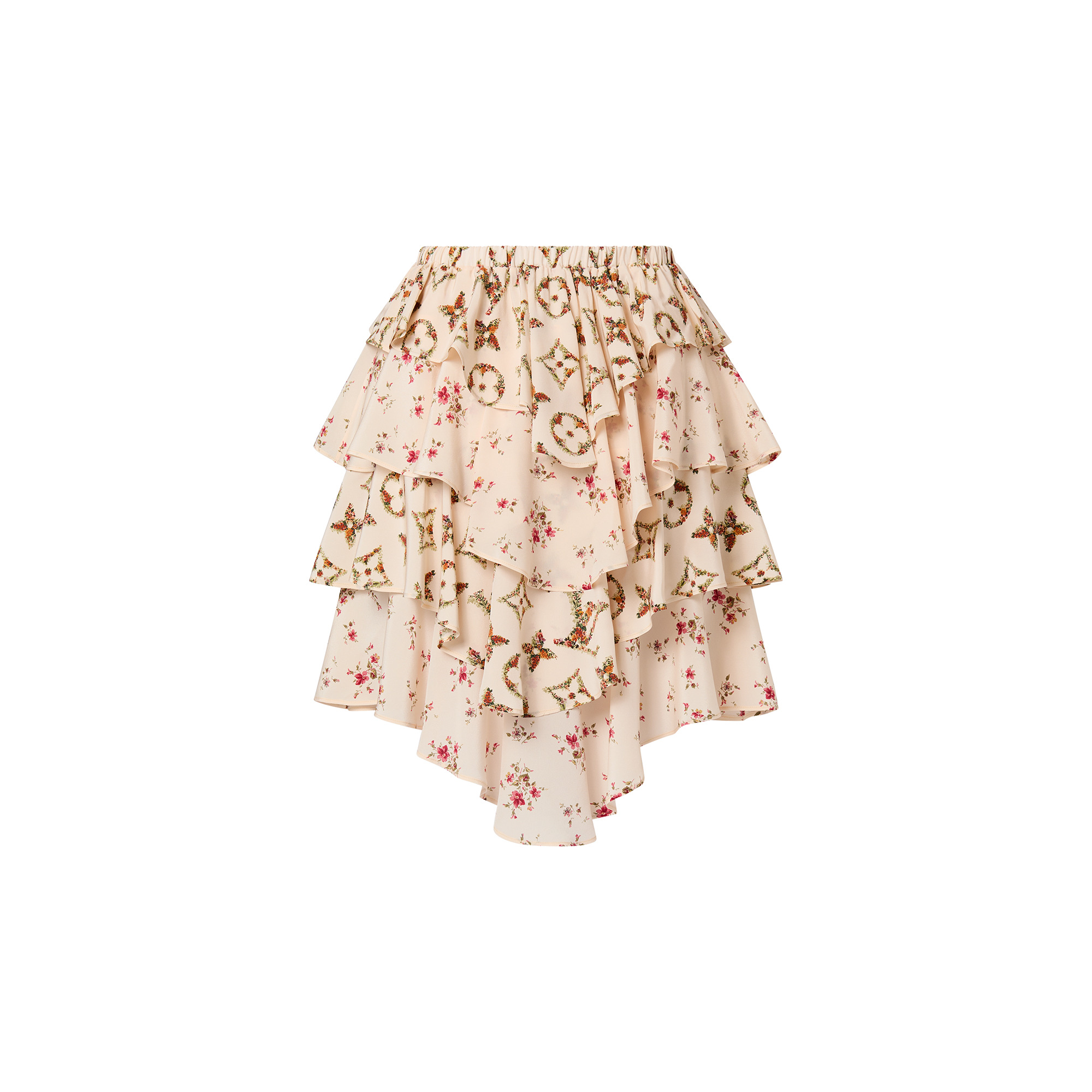 Tiered Floral Print Mini Skirt - 3