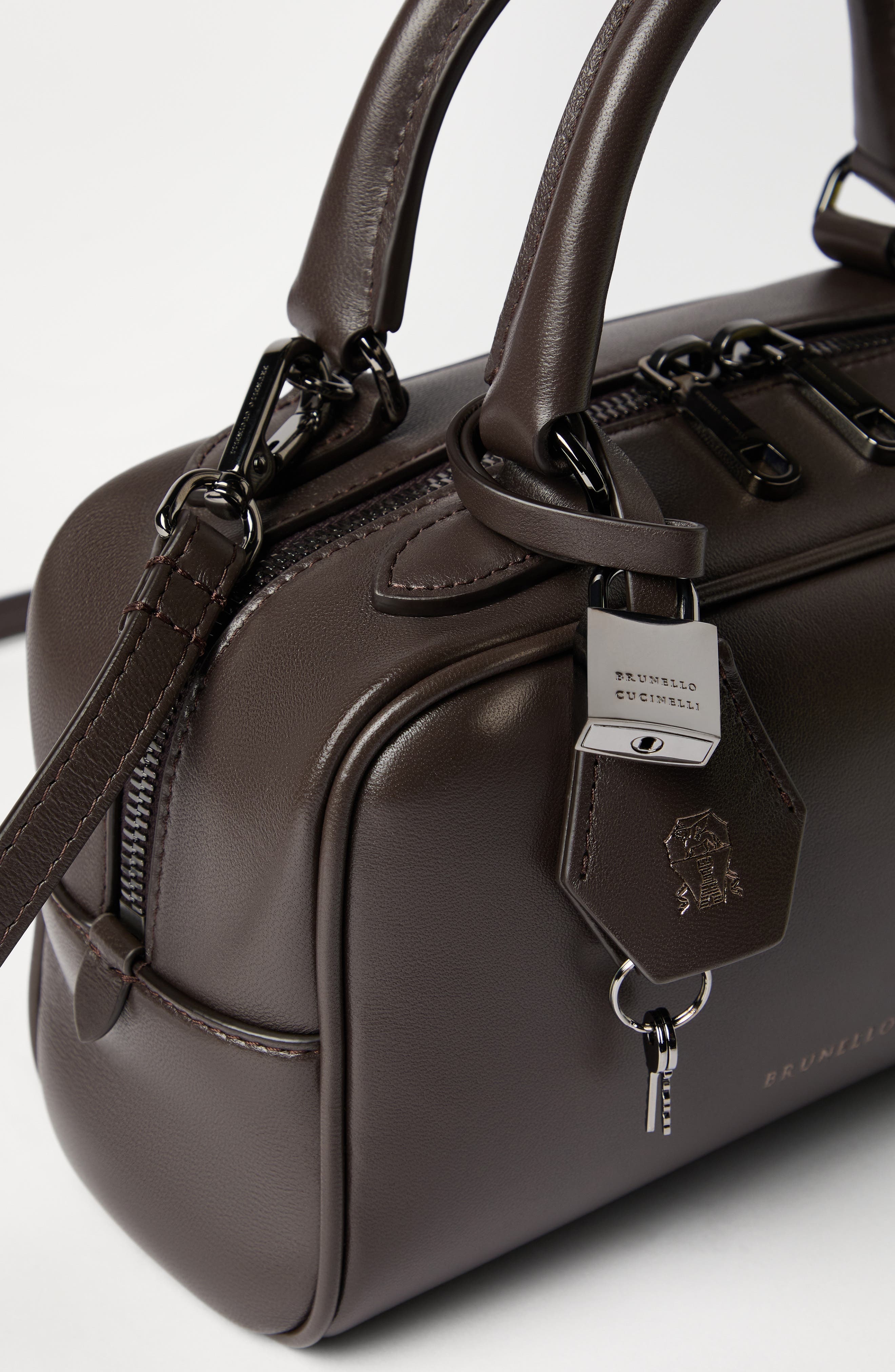 Brunello Cucinelli Nappa Boston Explorer bag in Rust Brown at Nordstrom - 4