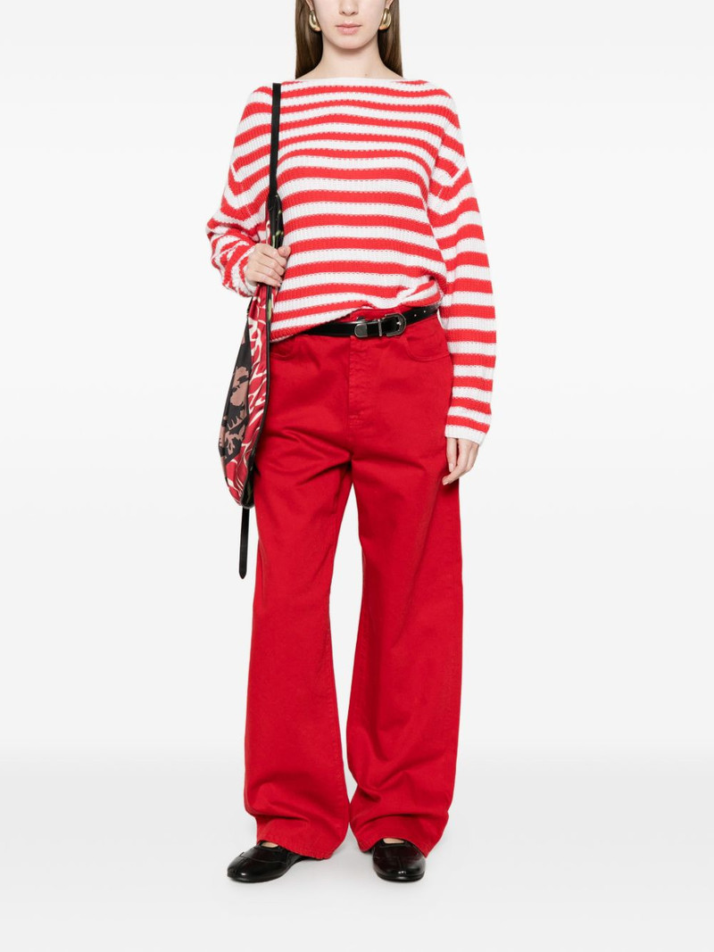 Allude striped boat-neck sweater outlook