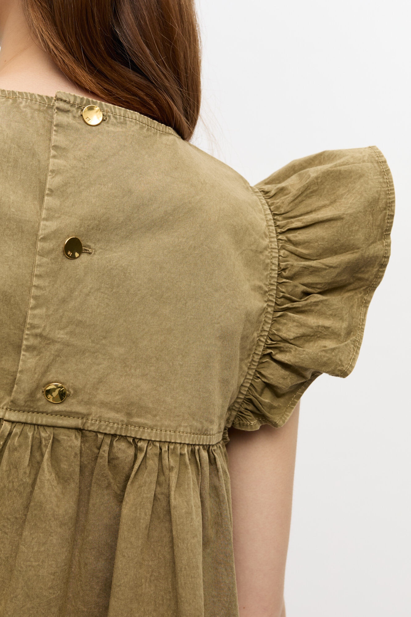 GREEN WASHED COTTON TOP - 5