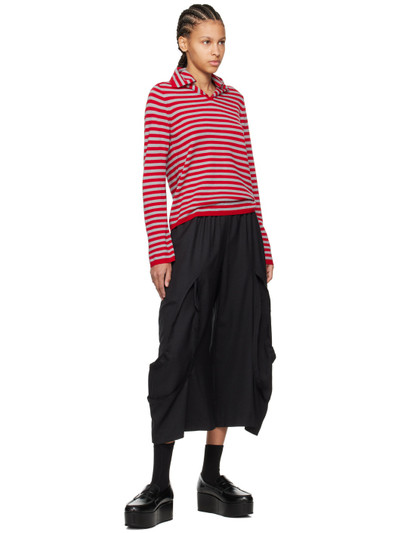 Comme des Garçons GIRL Red & Gray Striped Sweater outlook