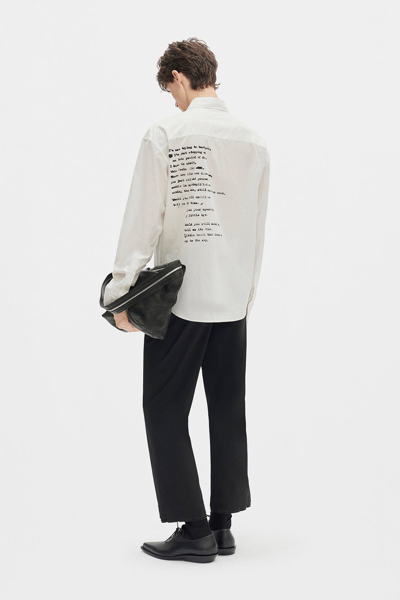 Ann Demeulemeester Isak Twisted Script Print Shirt outlook