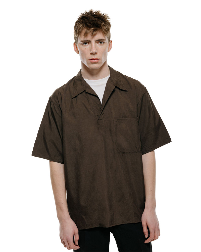 KAPTAIN SUNSHINE Silk Pullover SS Shirt Espresso outlook