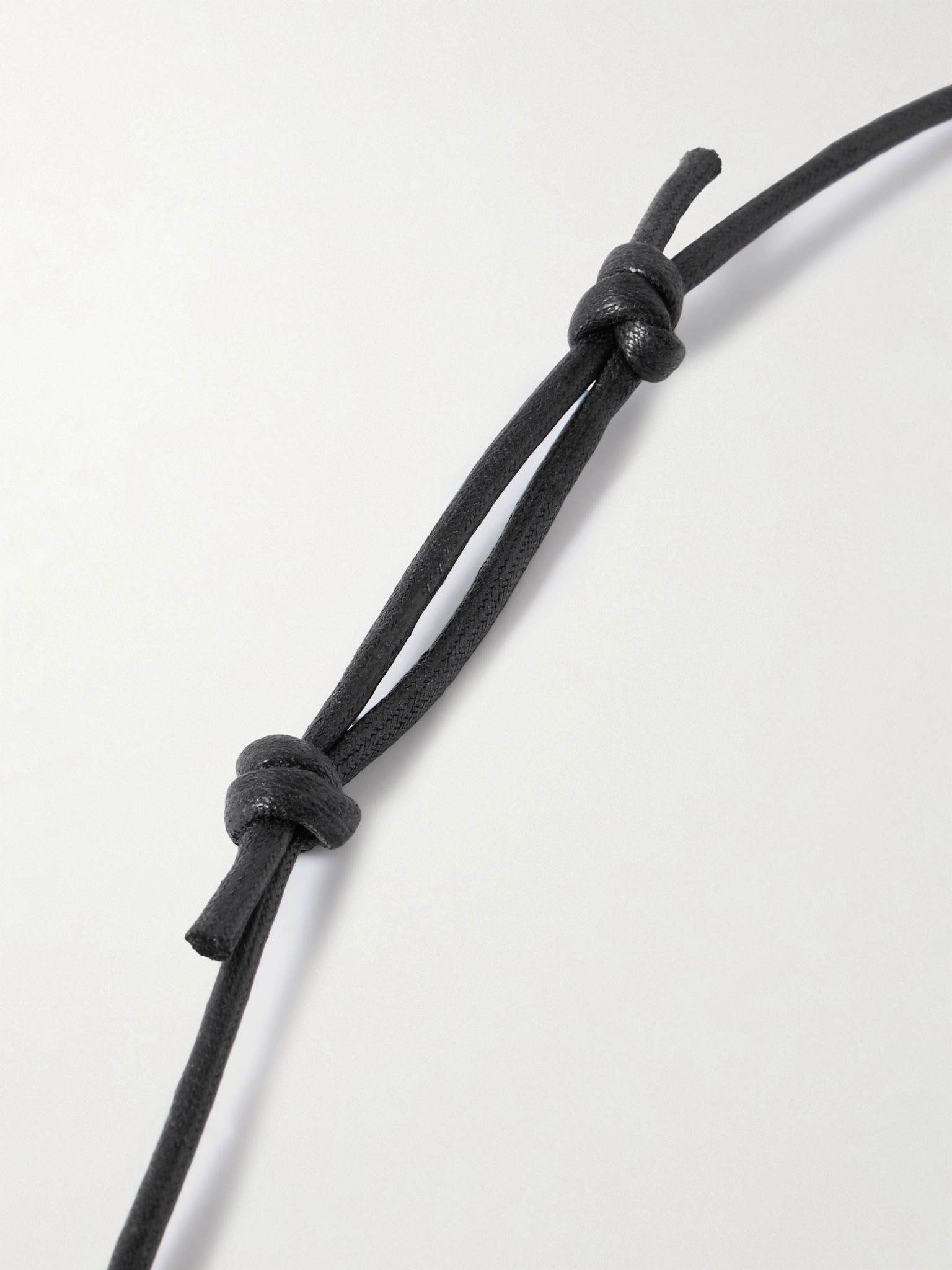 The Vanitas cord and recycled gold-plated necklace Black - 3