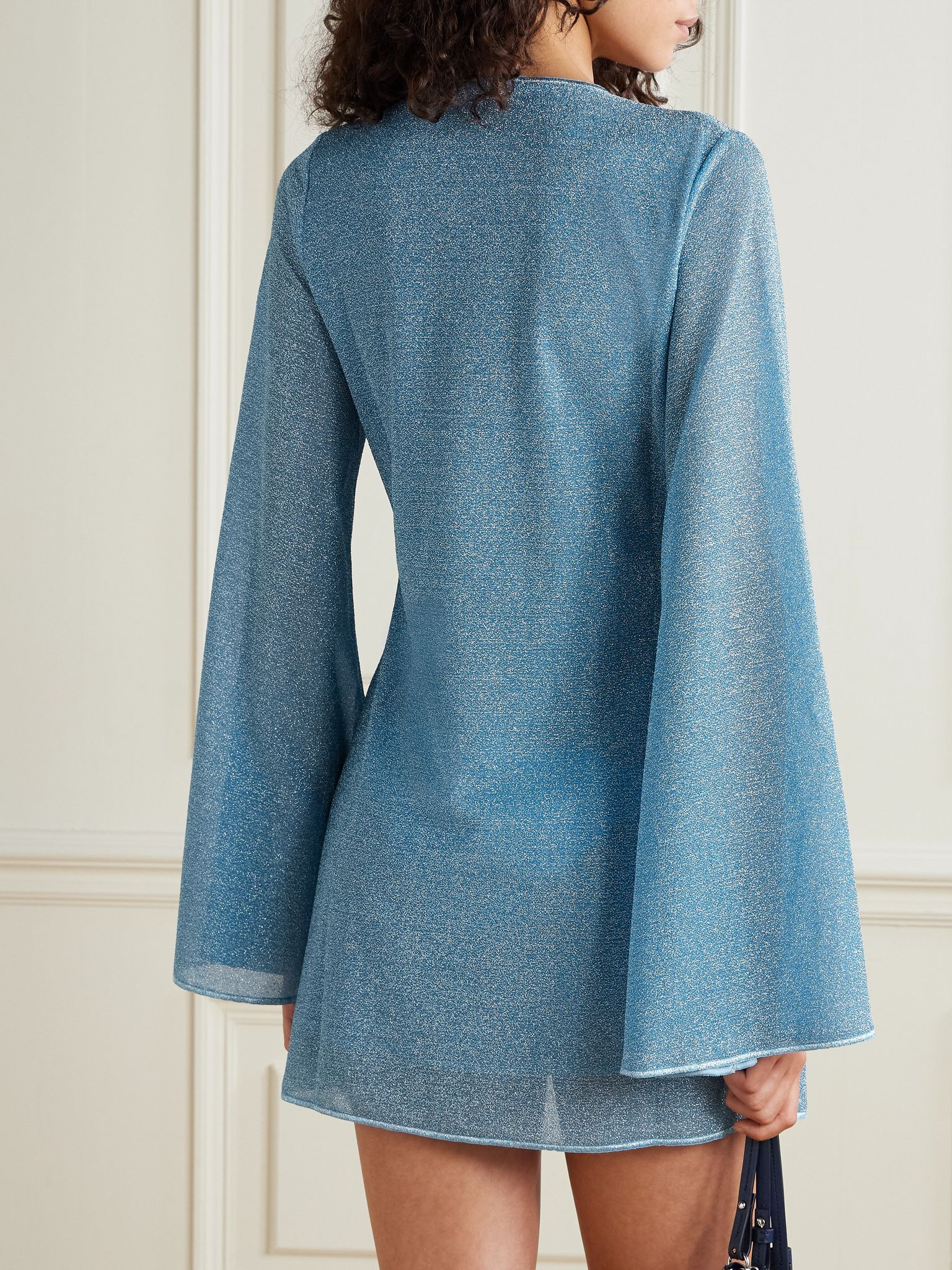 Lumière embellished metallic kaftan Light blue - 3