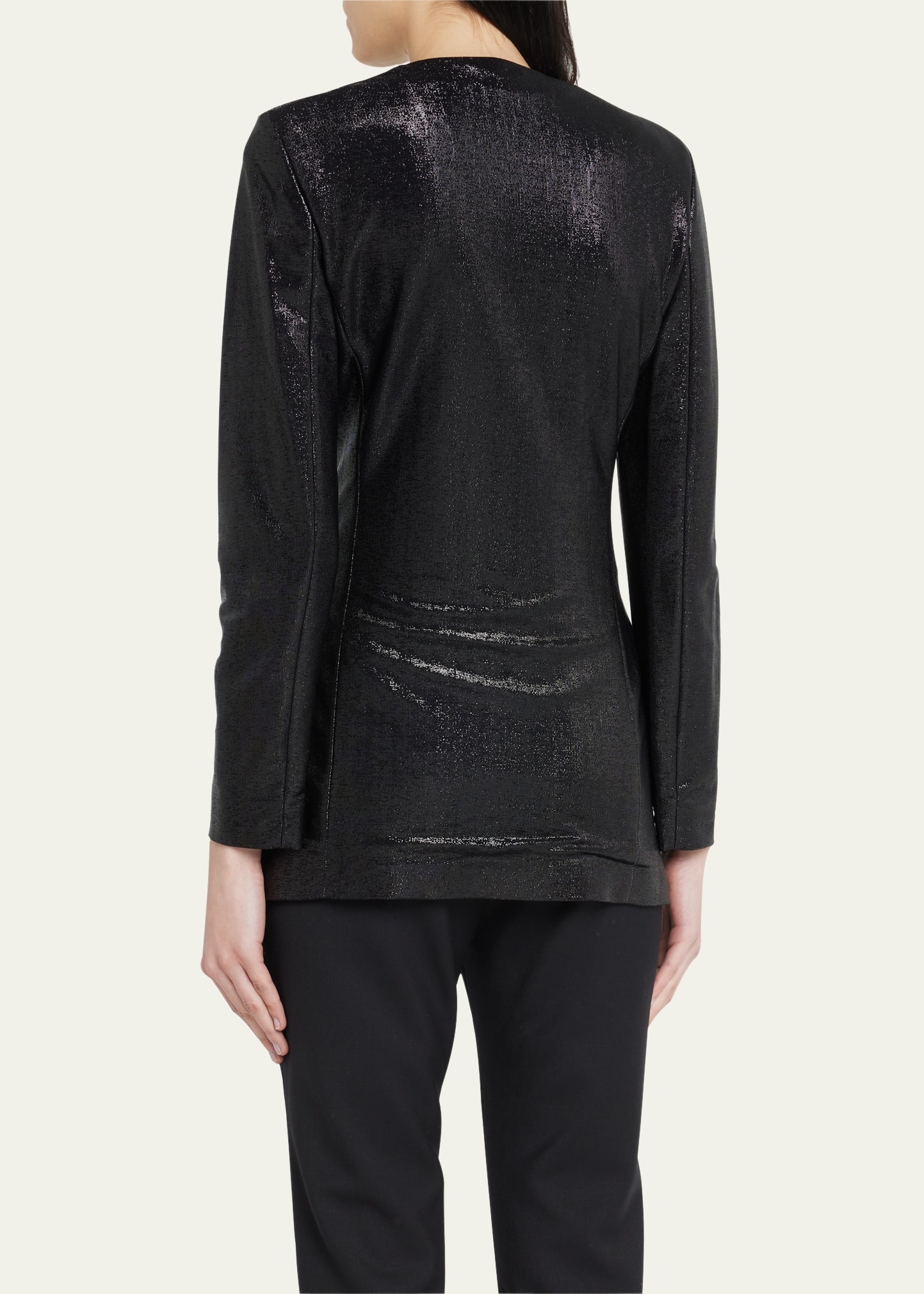 Sparkle Collarless Slim Jacket - 3