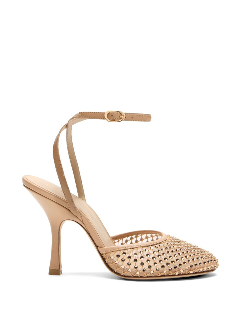 Bareitall crystal-embellished ankle strap pumps 1