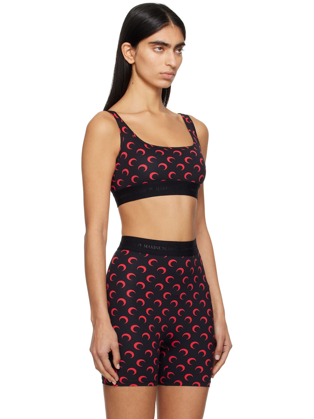 SSENSE Exclusive Black & Red Moon Printed Jersey Sport Bra - 2