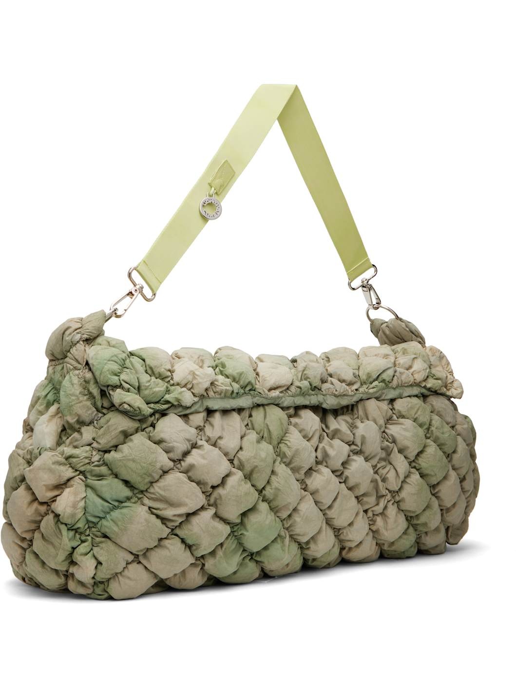 Green Expandable Quilted Messenger Bag - 2