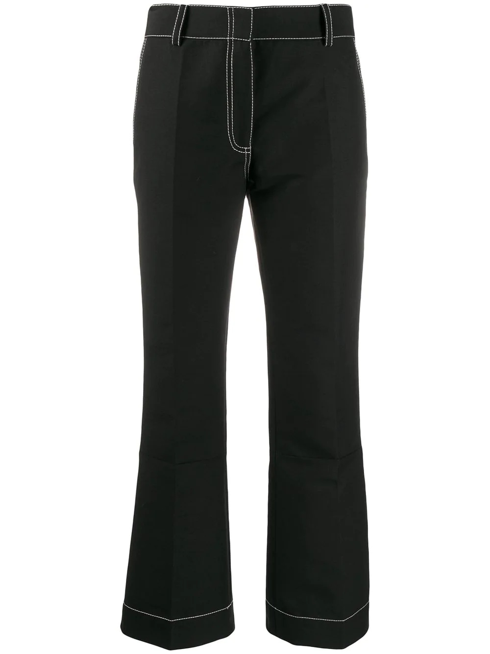 contrast topstitching trousers - 1