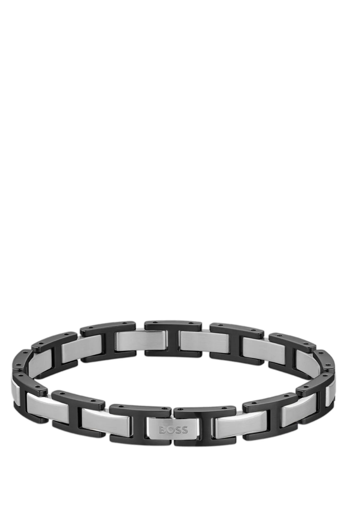 TWO-TONE H-LINK CUFF WITH LOGO CLASP - 1