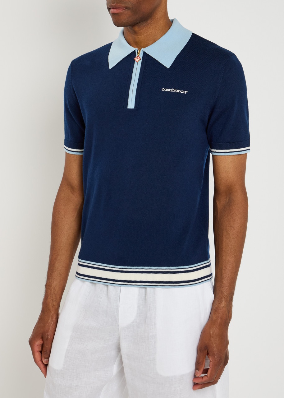 Casablanca Tennis Logo-embroidered Wool Polo Shirt - 2