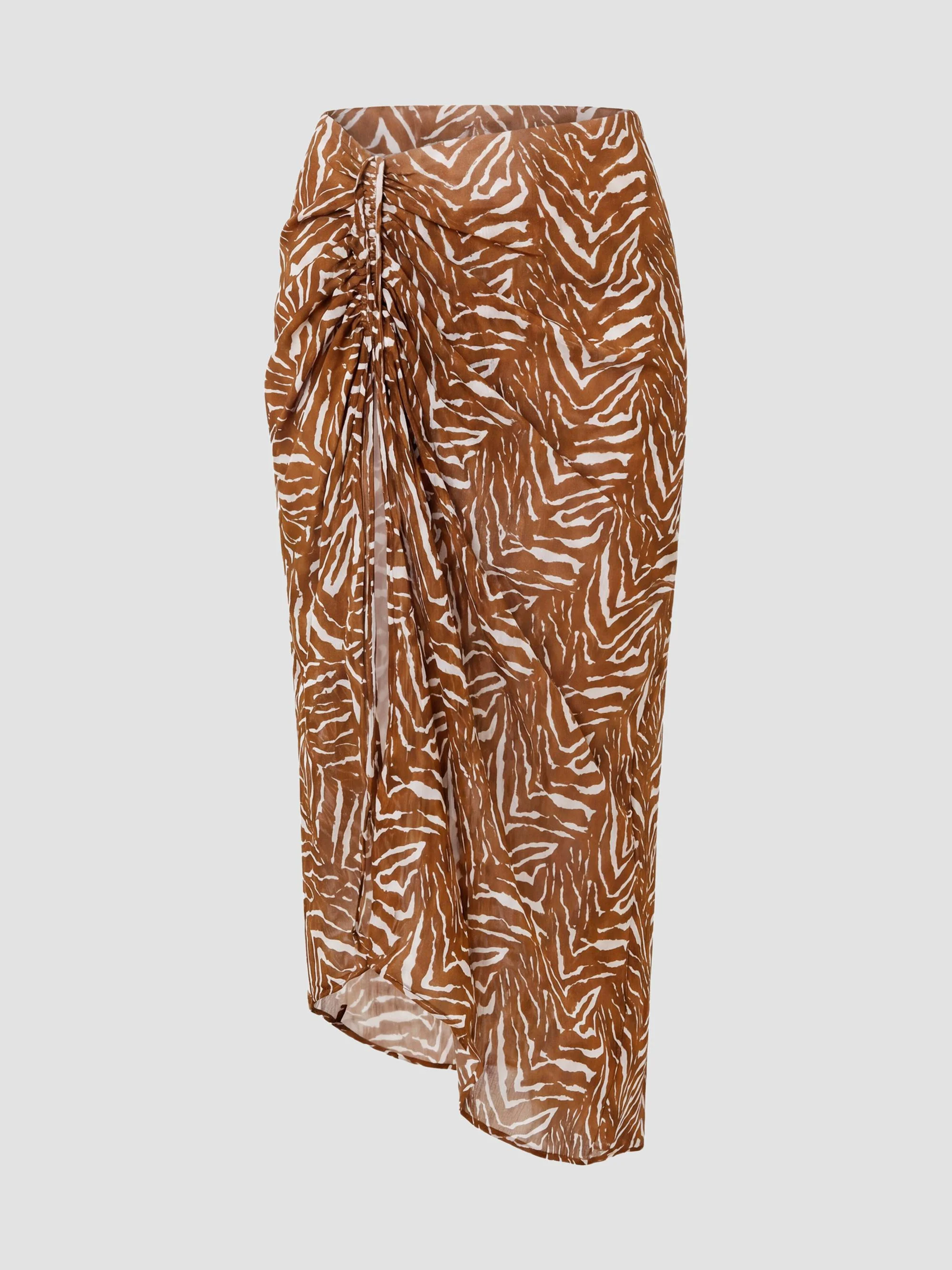 Women's Lia Georgette Midi Skirt - Abstract Animal - 1