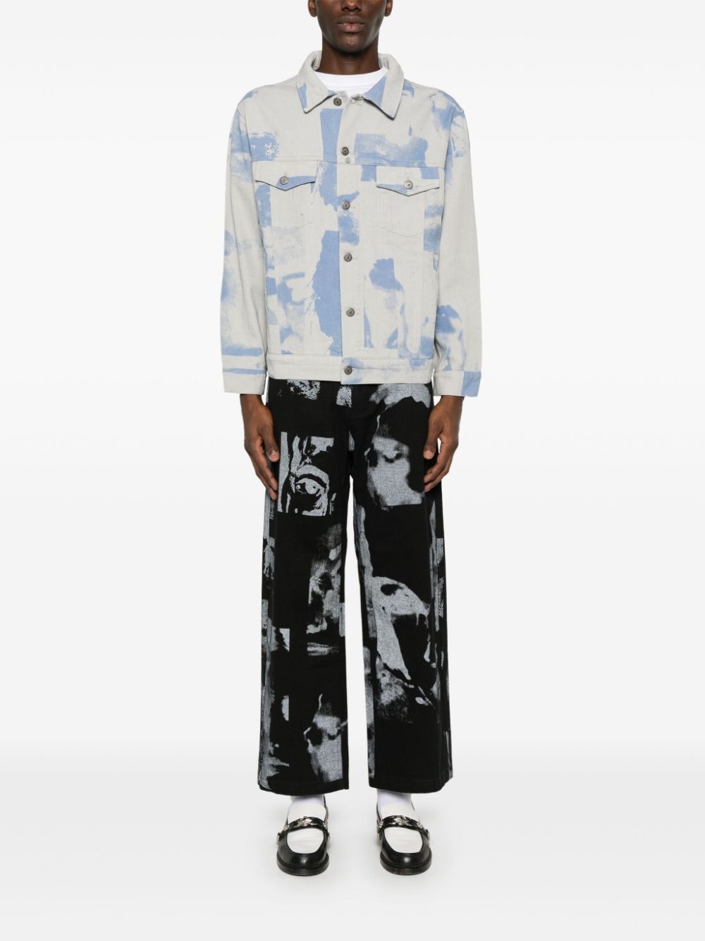 Faces Collage denim jacket - 2