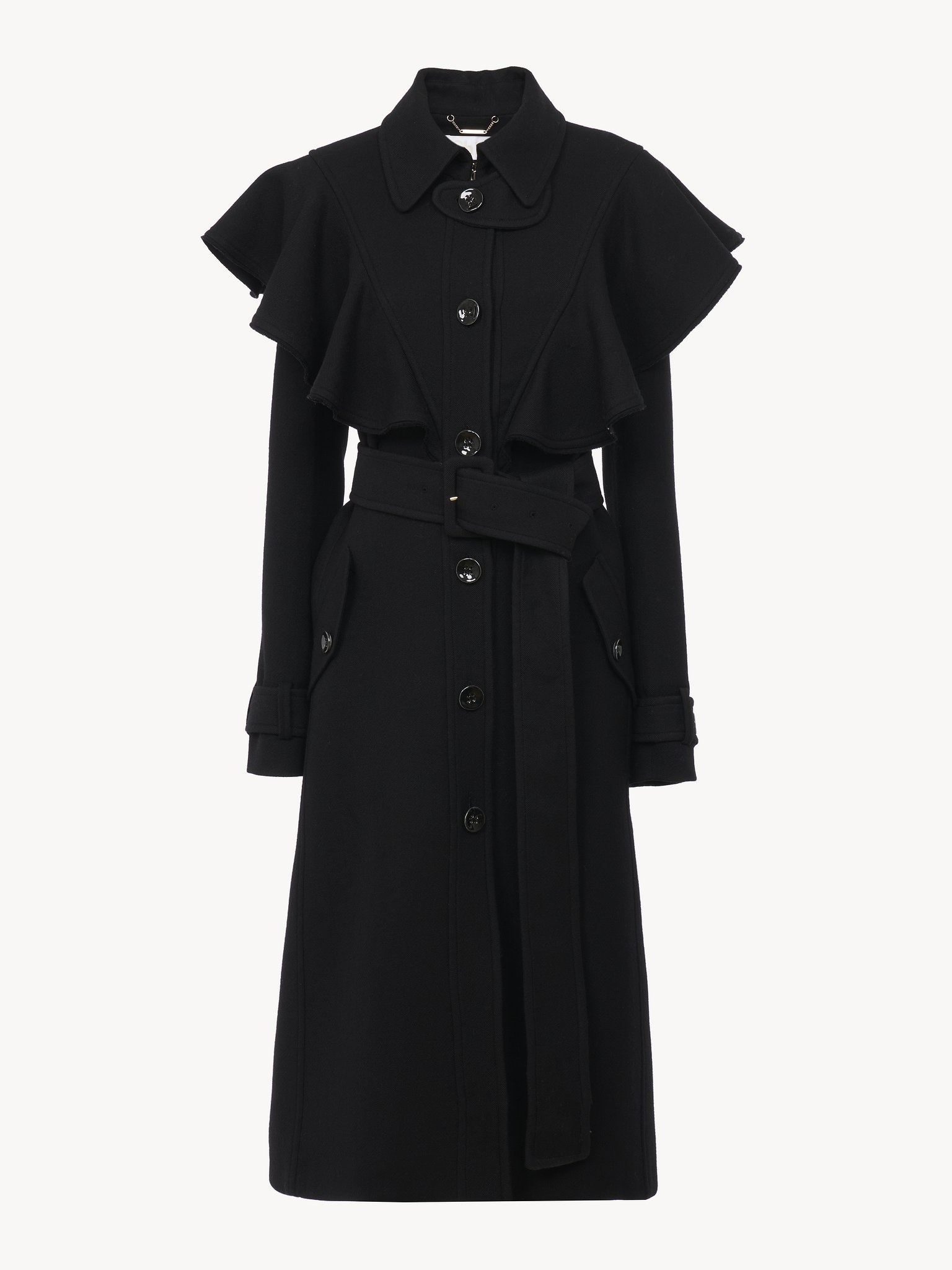 RUFFLED TRENCH COAT - 3