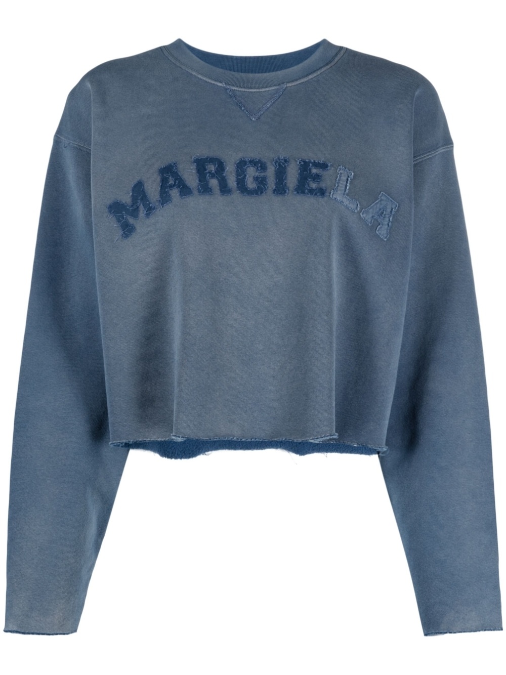 logo-patch cropped cotton-jersey sweatshirt