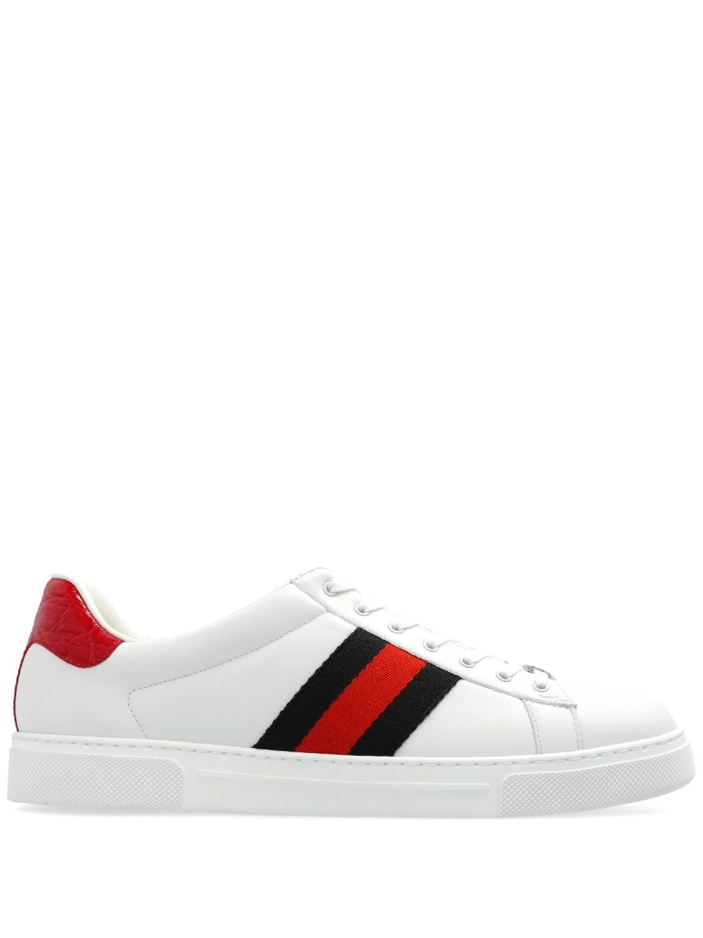 Ace web-trim leather sneakers - 1