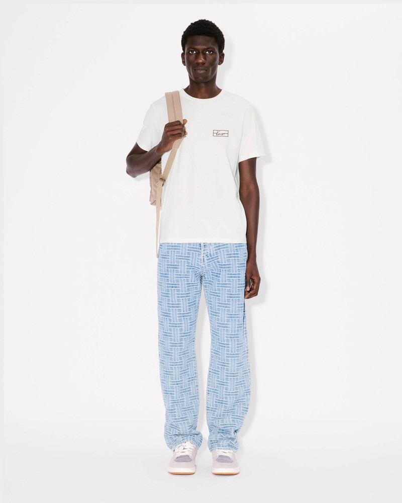 'KENZO Weave' embroidered slim T-shirt in cotton 5