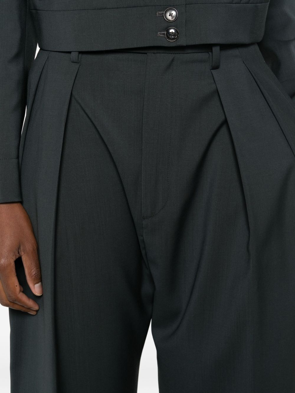 pleated-front trousers - 5
