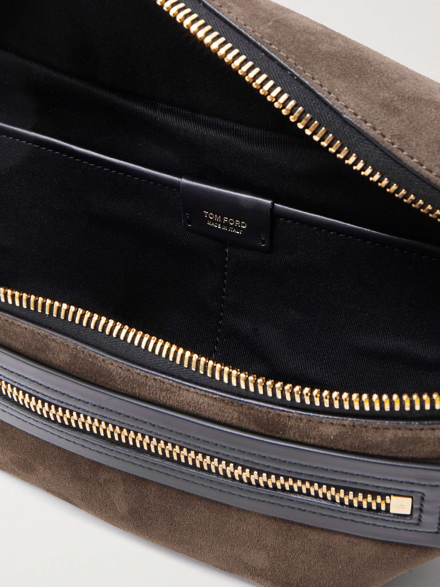 Leather-Trimmed Suede Belt Bag - 3