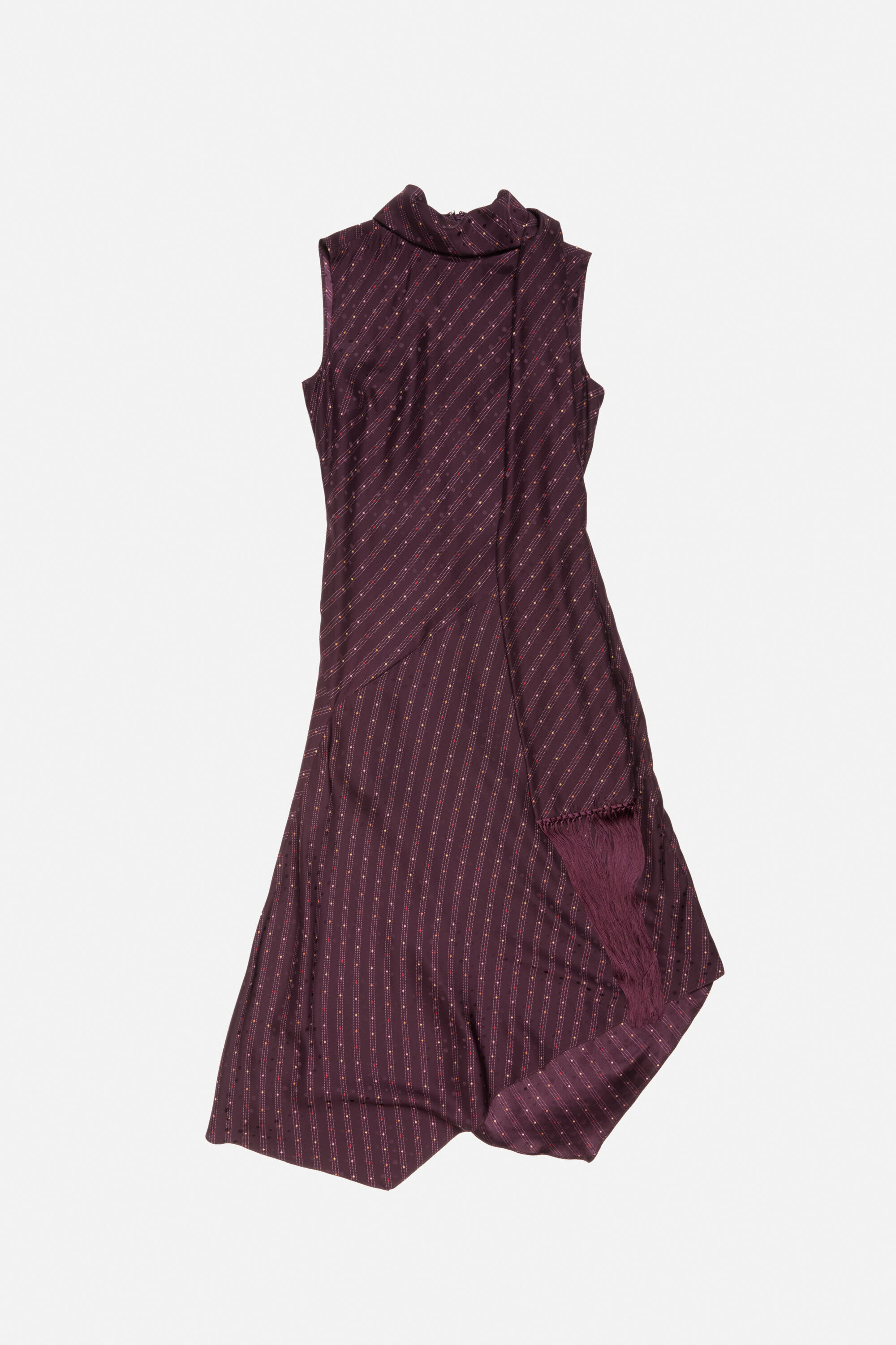 Silk tunic dress - Burgundy - 7