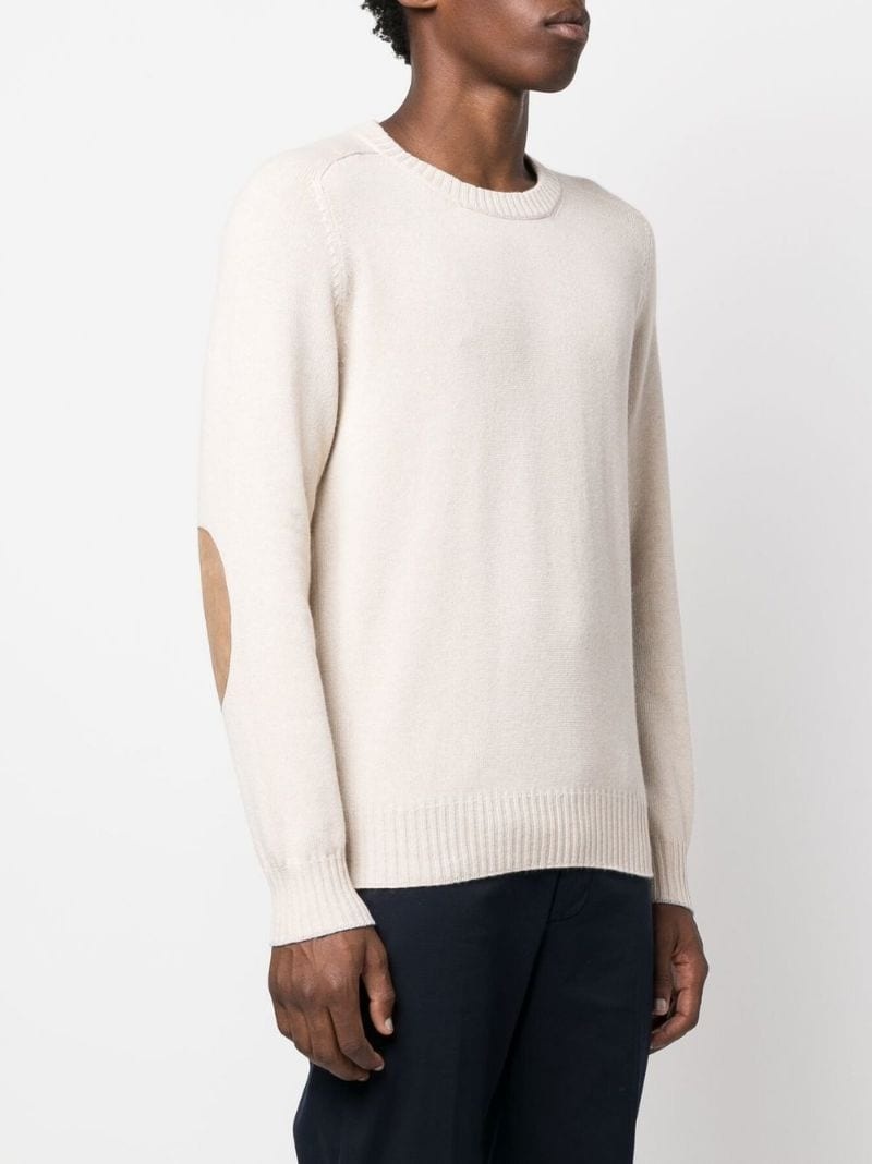 elbow-patch cashmere jumper - 3