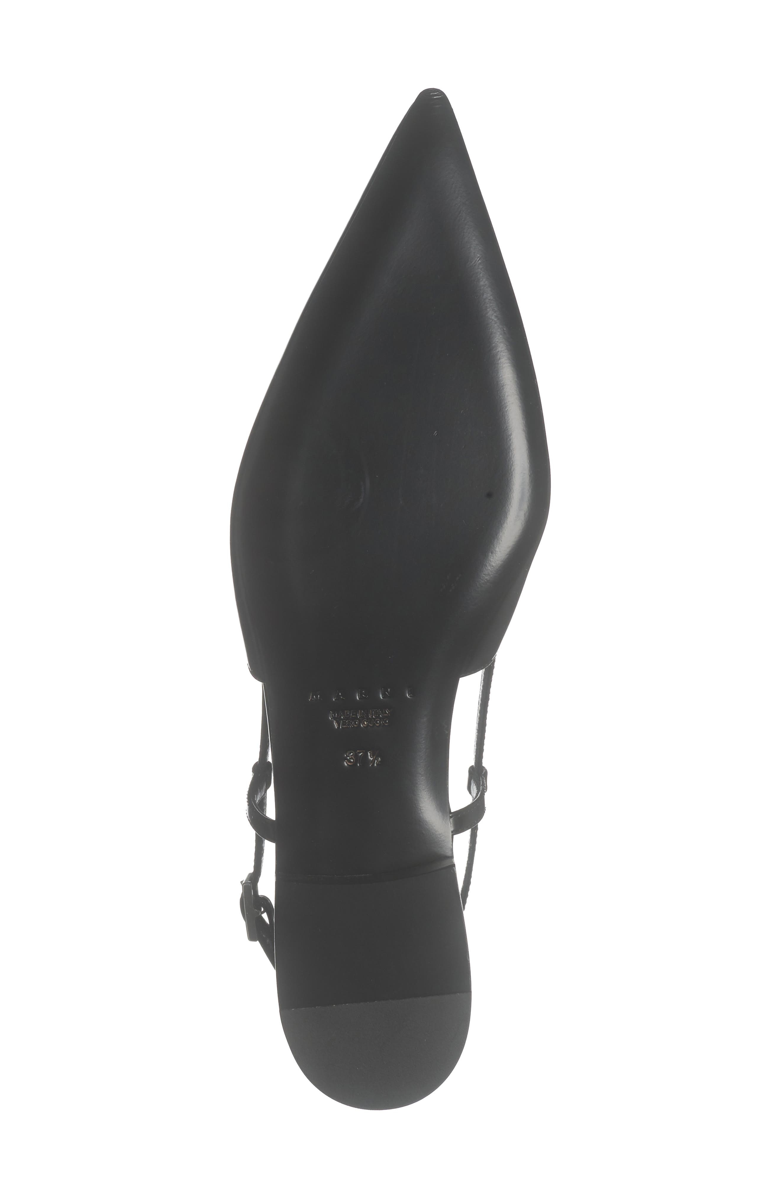 Marni Trunkaroo Pointed Toe Slingback Flat in Black at Nordstrom - 6
