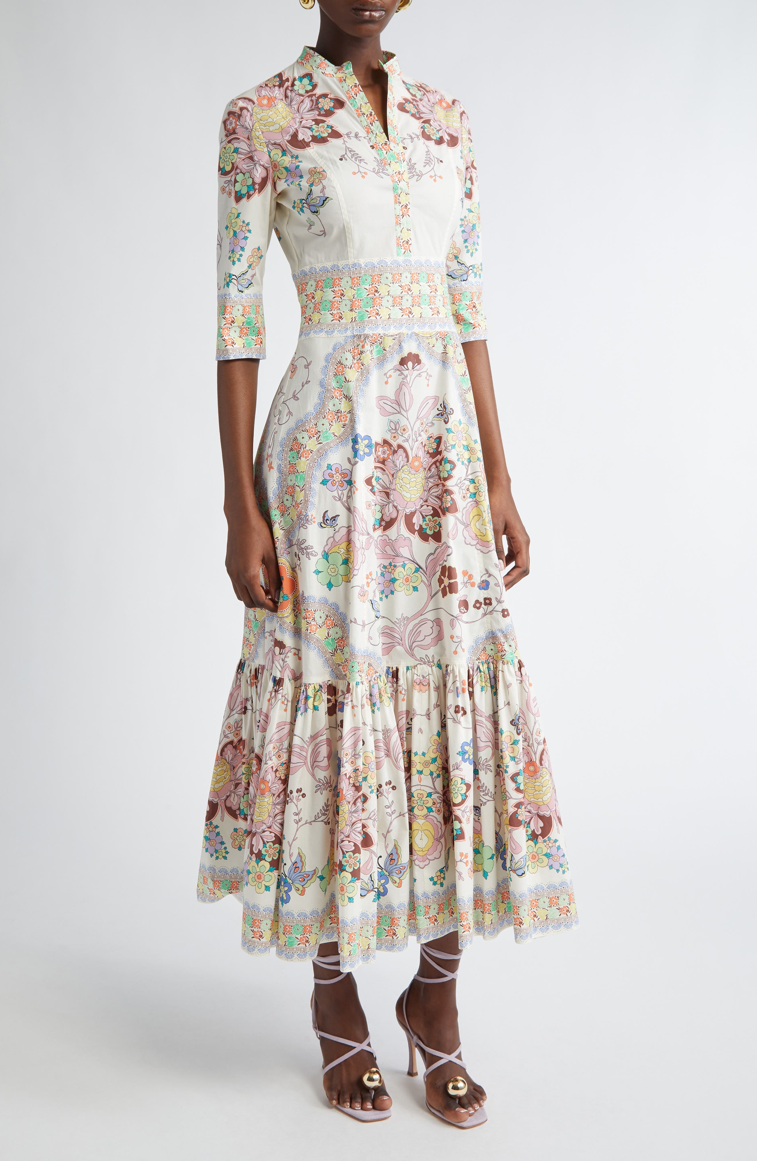 Etro Floral Paisley Maxi Dress in Stampa F.do Bianco at Nordstrom - 1