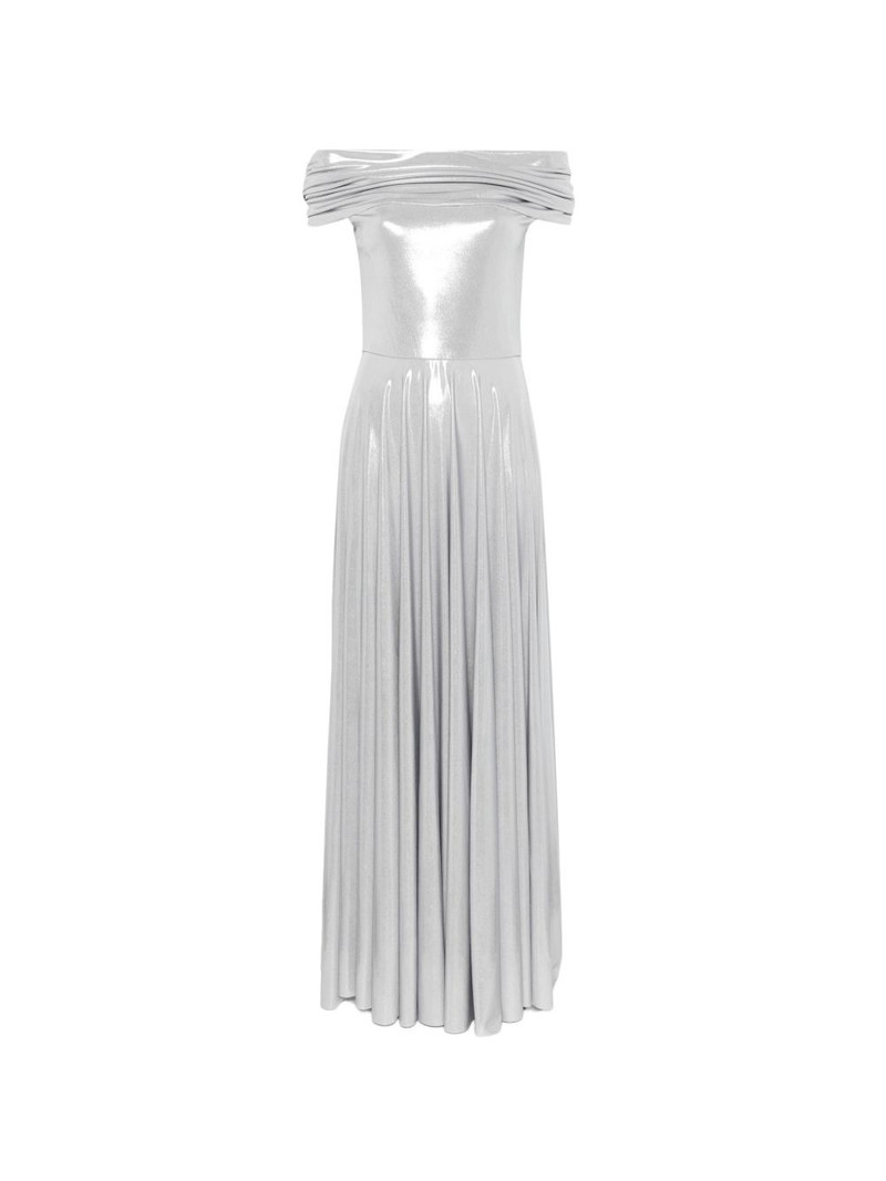 off-shoulder pleated dress 1