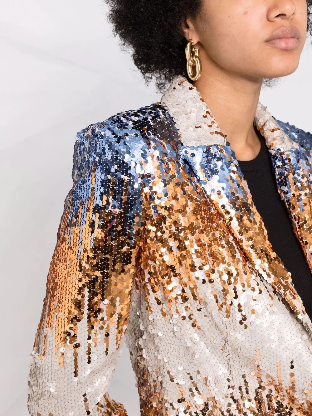sequin single-breasted blazer - 3