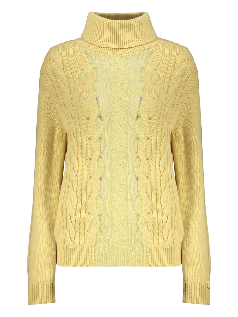 high-neck cable-knit sweater 1