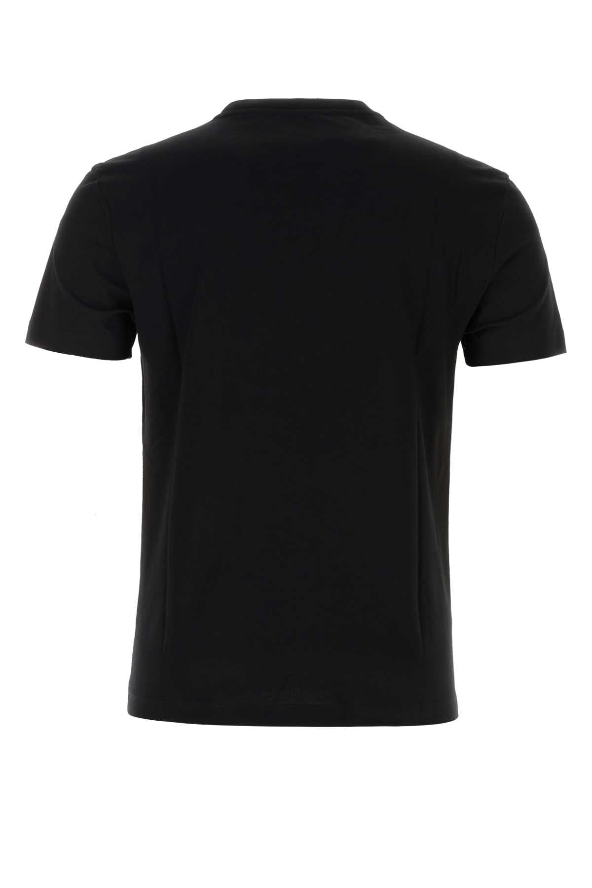 Versace Men Black Cotton T-Shirt - 2