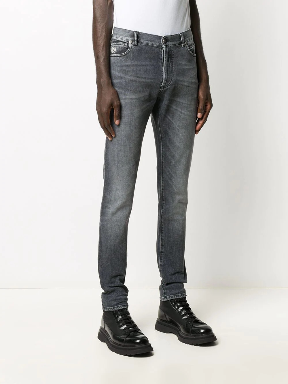 faded slim-fit jeans - 3