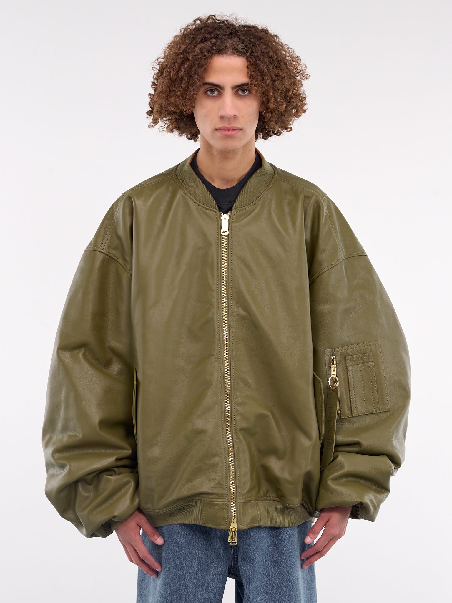 Leather Bomber Jacket - 1
