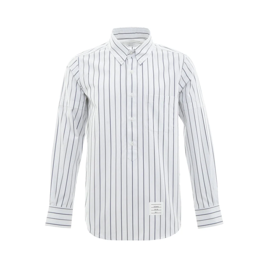 Long Sleeve Straight Fit Popover Armband Shirt - 1